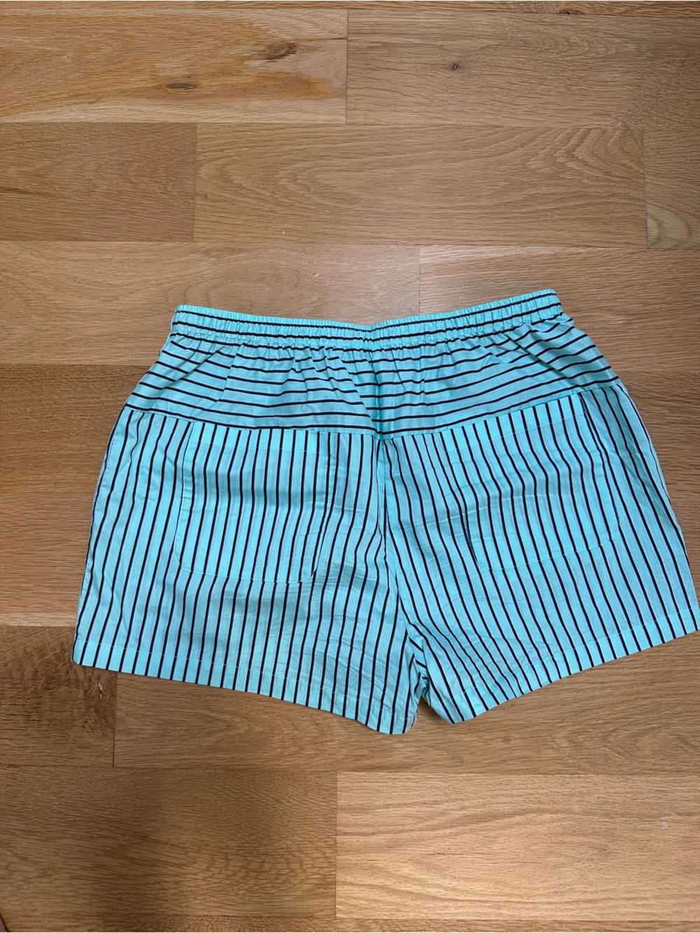 LNA Aqua Blue Striped Women's Shorts